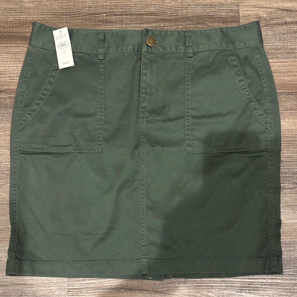 LOFT Women's Dark Green Mini Skirt